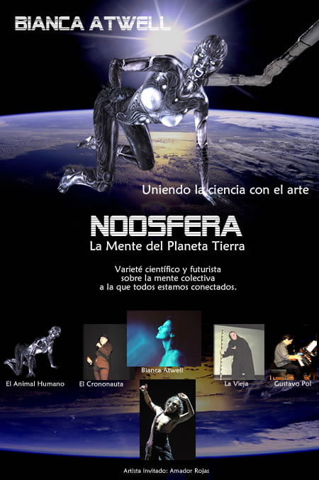 Bianca Atwell en el Teatro El Molino de Barcelona con su espectáculo multimedia Noosfera.
